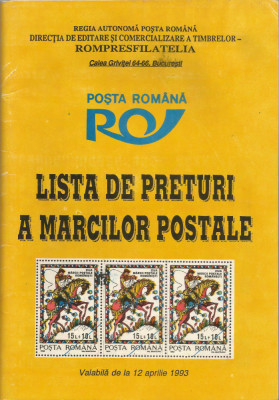 Rom&amp;acirc;nia, Lista de preţuri a mărcilor poştale, 1993 foto