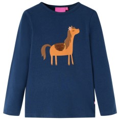 Tricou pentru copii cu m&acirc;neci lungi, bleumarin, 140