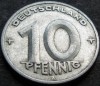 Moneda 10 PFENNIG - RD GERMANA / GERMANIA DEMOCRATA, anul 1949 *cod 1955, Europa, Aluminiu