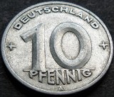 Moneda 10 PFENNIG - RD GERMANA / GERMANIA DEMOCRATA, anul 1949 *cod 1955