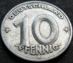Moneda 10 PFENNIG - RD GERMANA / GERMANIA DEMOCRATA, anul 1949 *cod 1955