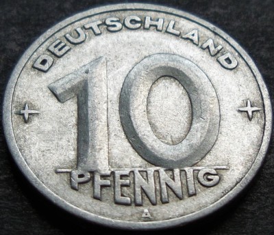 Moneda 10 PFENNIG - RD GERMANA / GERMANIA DEMOCRATA, anul 1949 *cod 1955 foto