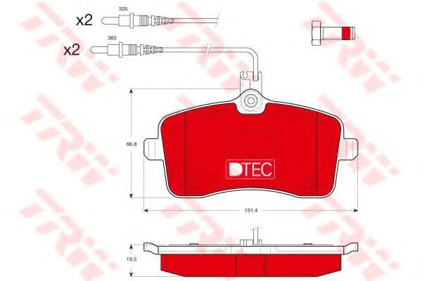 Set placute frana,frana disc PEUGEOT 407 (6D) (2004 - 2016) TRW GDB1594DTE