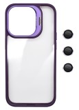 Husa Protectie din Policarbonat cu stativ si protectie camere, pentru iPhone 11 Pro Max, Violet