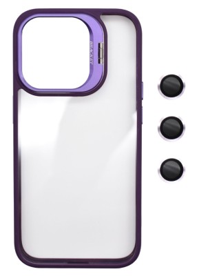 Husa Protectie din Policarbonat cu stativ si protectie camere, pentru iPhone 15 Pro Max, Violet foto