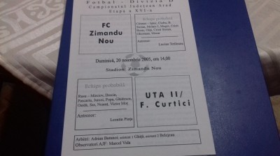 program FC Zimandu Nou - UTA2/F Curtici foto