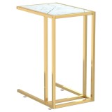Cumpara ieftin Masa laterala de calculator, alb marmura, 50x35x65 cm, sticla