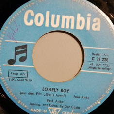 Paul Anka – Lonely Boy/Late Last Night (1969/CBS/RFG) - Vinil Single pe '7/VG+