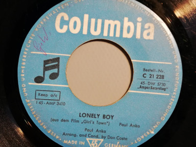 Paul Anka &amp;ndash; Lonely Boy/Late Last Night (1969/CBS/RFG) - Vinil Single pe &amp;#039;7/VG+ foto