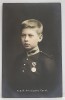 A.S.R. PRINCIPELE CAROL , IN UNIFORMA , CU DECORATIE , FARA CHIPIU , FOTOGRAFIE TIP CARTE POSTALA , INCEPUTUL SEC. XX