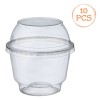 Boluri Plastice Reutilizabile, Model Transparent, Capacitate 0,285L, Set 10 Bucăți, Capac Inclus, Oem