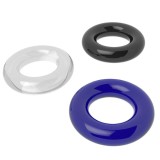 Set 3 inele pentru penis POWER PLUS Triple Beaded Ring Set, din TPE, diametru 1.8 cm, culori albastru, alb și negru