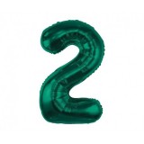 Balon Folie Cifra 2 Verde Inchis - 85 cm