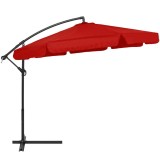Umbrela de gradina cu brat lateral banana, cu husa, 300cm, rosu Household NewTrend