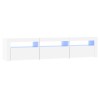 Comoda TV cu lumini LED, alb, 180x35x40 cm