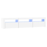 Cumpara ieftin Comoda TV cu lumini LED, alb, 180x35x40 cm