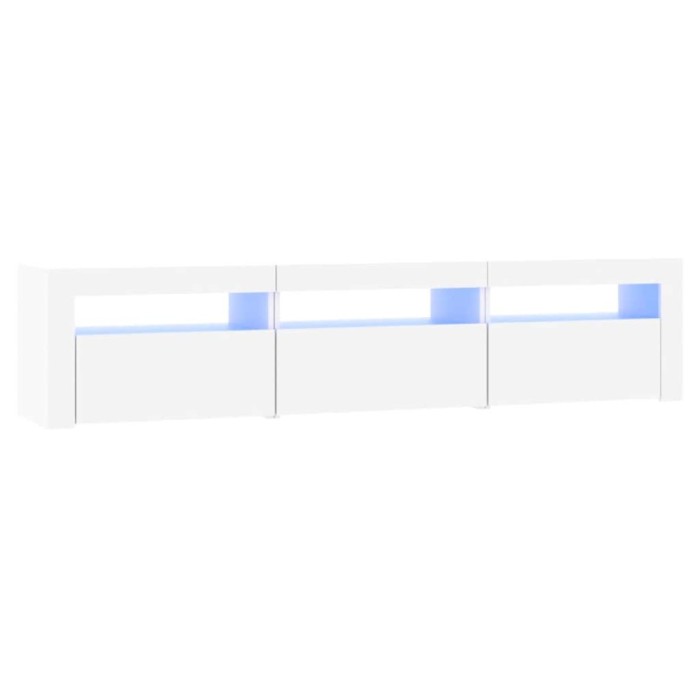 Comoda TV cu lumini LED, alb, 180x35x40 cm