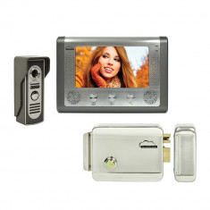 Kit Interfon video SilverCloud House 715 cu ecran LCD de 7 inch si Yala electromagnetica SilverCloud YL500 foto