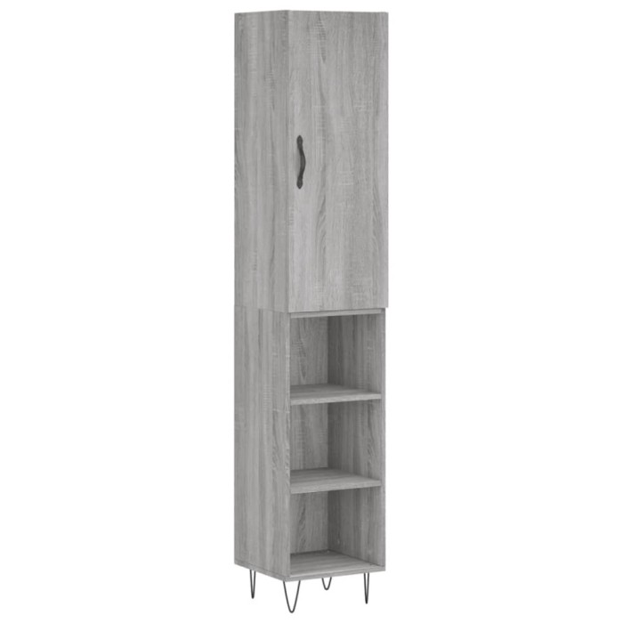 Dulap inalt, gri sonoma, 34,5x34x180 cm, lemn prelucrat