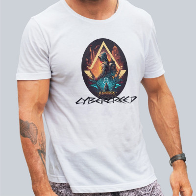 Tricou personalizat barbat &amp;quot;CYBER CREED&amp;quot; &amp;quot;Assassin&amp;#039;s Creed&amp;quot;, Alb, Marime XXL foto