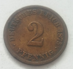 187. Moneda Germania 2 pfennig 1875 foto
