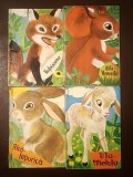 Vulpișoara + Rița Veverița + Uța Mieluța + Rică Iepurică 4 cărticele (ilustrații G. Mauser-Lichtl, text de F. Sahling) (vezi descriere)