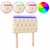 Cumpara ieftin Tablie de pat cu LED, crem, 80x7x78/88 cm, textil