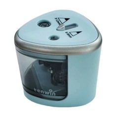 Ascutitoare Electrica cu 2 Gauri, Gri, Baterii 4 x AA (neincluse), 7.5 x 7.5 x 7.5 cm, Albastru