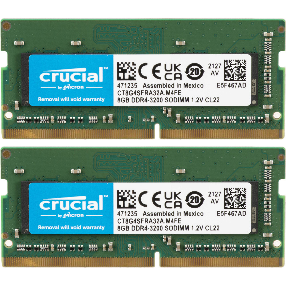 Kit Memorie Laptop RAM Crucial SODIMM 16GB (2x8GB) DDR4 3200Mhz 1.2V CL22  CT2K8G4SFRA32A | Okazii.ro