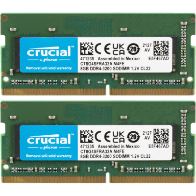 Kit Memorie Laptop RAM Crucial SODIMM 16GB (2x8GB) DDR4 3200Mhz 1.2V CL22 CT2K8G4SFRA32A foto
