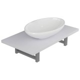 Cumpara ieftin Set mobilier de baie, 2 piese, alb, ceramica