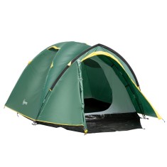 Outsunny Cort de camping 2-3 persoane cort cupolă impermeabil ușor ventilat ușor de montat 2 uși ferestre dim. 3,25L x 1,83l x 1,3H m fibră de sticlă
