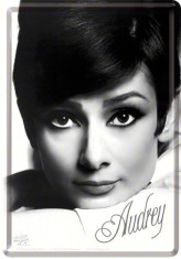Placa metalica - Audrey Hepburn - Portret - 10x14 cm foto