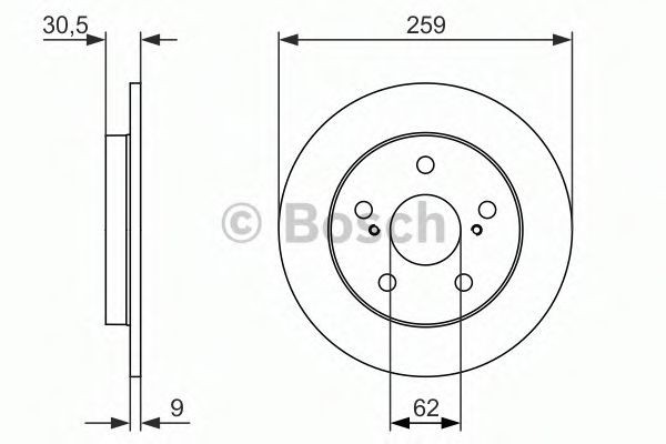 Disc frana TOYOTA AURIS (NRE15, ZZE15, ADE15, ZRE15, NDE15) (2006 - 2012) BOSCH 0 986 479 765