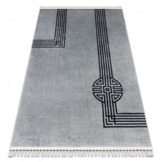 Covor AMOUR 53116D gri - Geometric, linii modern, elegant, 78x150 cm