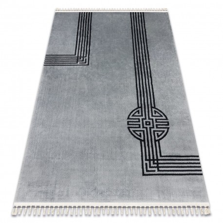 Covor AMOUR 53116D gri - Geometric, linii modern, elegant, 78x150 cm