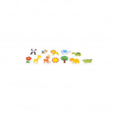 Set 12 magneti de frigider Iso Trade, Model animalute, Plastic, 5-6 cm, Multicolor