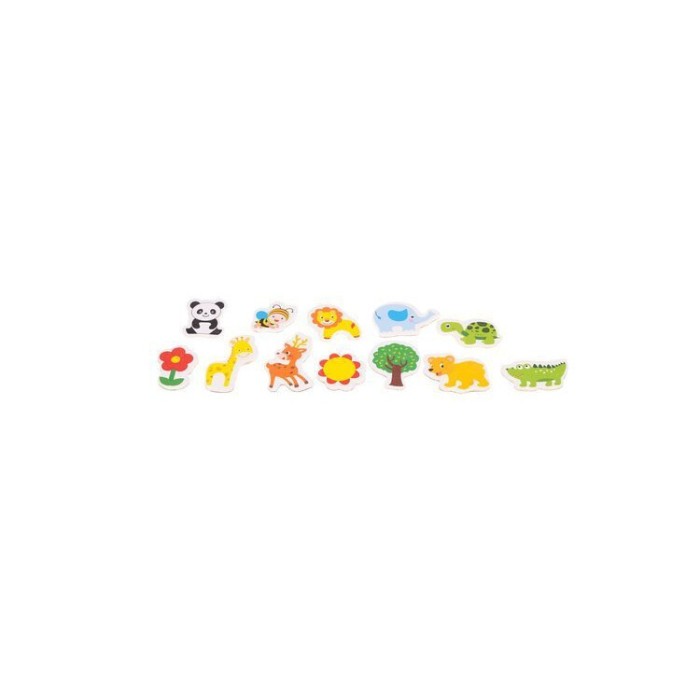 Set 12 magneti de frigider Iso Trade, Model animalute, Plastic, 5-6 cm, Multicolor