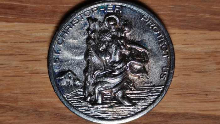 Medalie Token - Saint Christopher - St. Christopher Protect Us - UNC 34mm