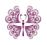 Cumpara ieftin Sticker decorativ Fluture, Mov inchis, 60 cm, 1155ST-4, animale si pasari, Oem