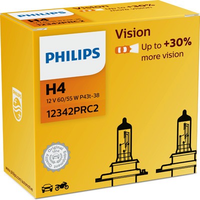 SET 2 BECURI FAR H4 P43t 60/55W 12V VISION PHILIPS 78374 foto