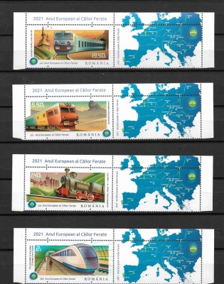 ROMANIA 2021 - ANUL EUROPEAN AL CAILOR FERATE, VINIETA 1, MNH - LP 2338 foto