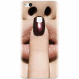 Husa silicon pentru Huawei P10 Lite, Finger Purple Nailpolish Girl Lips