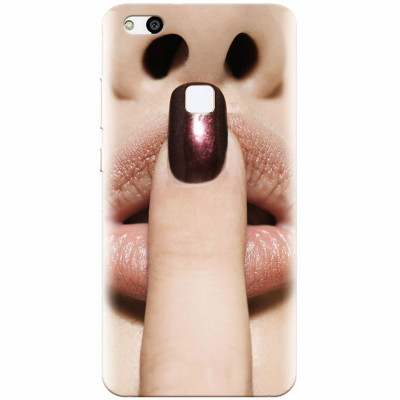 Husa silicon pentru Huawei P10 Lite, Finger Purple Nailpolish Girl Lips foto