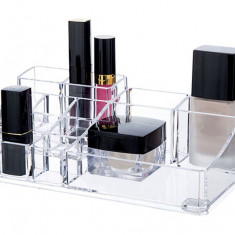 Organizator pentru cosmetice Compactor, 14 compartimente, transparent