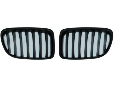 Grila masca fata fata BMW X1 (E84), 2012-08.2015, partea stanga, negru, negru lucios; TUNING, foto