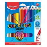 Creioane colorate Maped Color&amp;amp;rsquo;Peps Strong, 24 culori/set