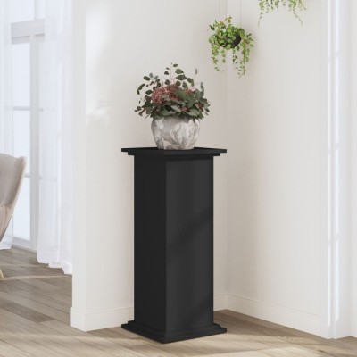 vidaXL Suport de plante, negru, 33x33x80 cm, lemn prelucrat foto