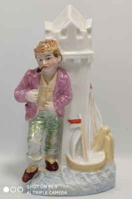 Bibelou / figurina veche din porțelan, spill vase foto