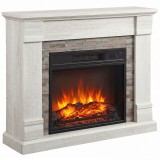 HOMCOM Șemineu Electric Decorativ 1800W cu Efect de Flacără cu 3 Niveluri Termostat Temporizator Telecomandă Natural | Aosom Romania